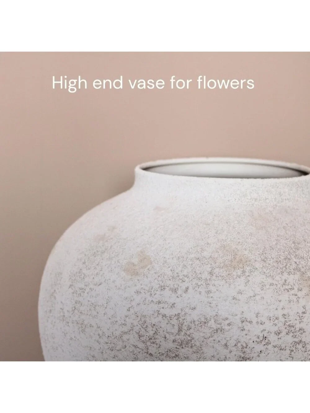 11 inches White Rustic Large Round Vase for Table Centerpieces Modern Homes Deco